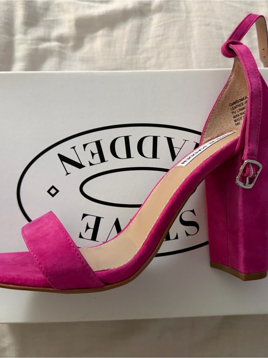 Steve Madden Shoes - Steve Madden Hot Pink Suede Block Heel Sandal